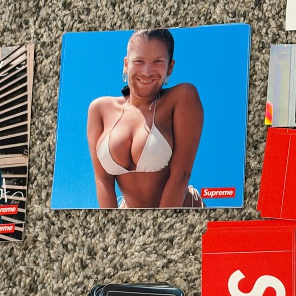 Supreme Sticker Lot 84 Pcs Box Logo 100 Bill Bikini Radio Art Stickers Authentic - Picture 10 of 14